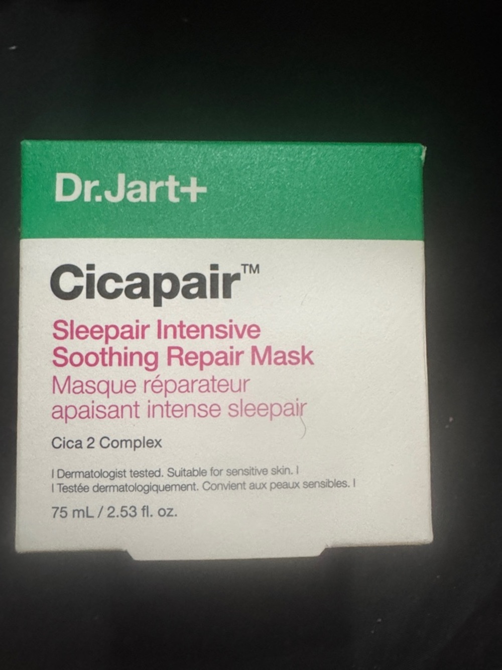 Dr. Jart+ Cicapair Sleepair Intensive Soothing Repair Mask - Green & White